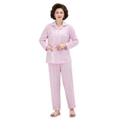 China High Quality Ladies Ladies Homewear Breathable Elderly Long Sleeve Pajamas Loose Casual Loungewear for sale