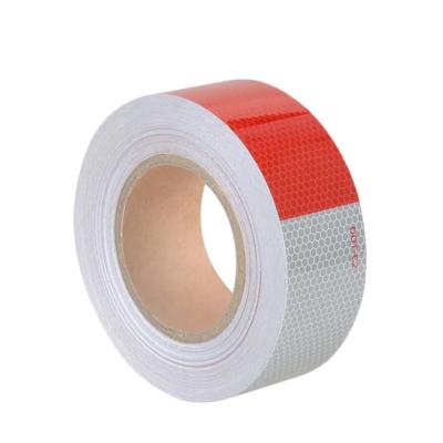 China Honeycomb Tearable Waterproof Auto Truck Safety Tape Hazard Warning Device Safety Sticker Reflective Self Adhesive Strips for sale