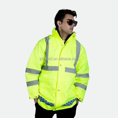 China Hi Strength Windproof High Visibility Warm Construction Reflective Jackets Custom Made Safety High Visibility Softshell Jackets With Pocket for sale