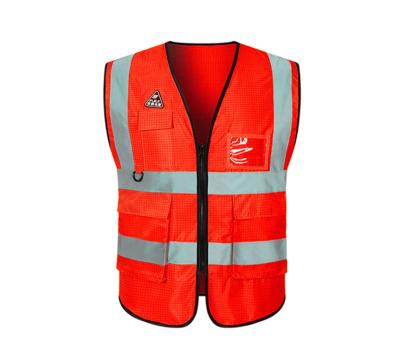 China High Factory 100% Polyester Safety Reflective Anti-Static Vest For Oil High Station Construction Men's Visibility Work Reflective Vest for sale