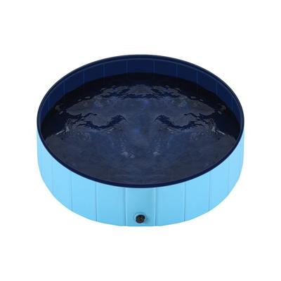 China Indoor Hot Selling Swimming Pool Bathing Collapsible PVC Pet Tub With Drainage Hole for sale