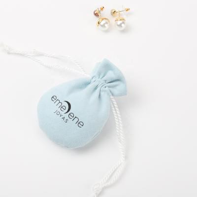 China Microfiber Bell Small Jewelry Pouch Jewelry Drawstring Bag Microfiber Packaging Pouch For Necklace Bracelet for sale