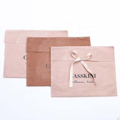 China Custom Suede Logo Suede Envelope Pouch Small Gift Bag Jewelry Packaging Pouch for sale