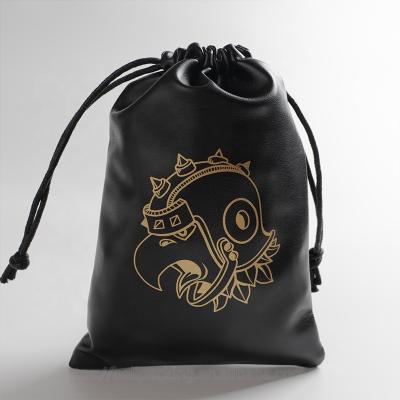 China Gift Gold Logo Printed Leather PU Cable Power Bank Charger Packaging Bag for sale