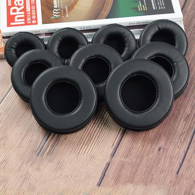 China For Earphone High Quality Soft Protein Leather Ear Cushion Pad For General Round Earphone 60 70 80 90 100 110 Mm Black for sale