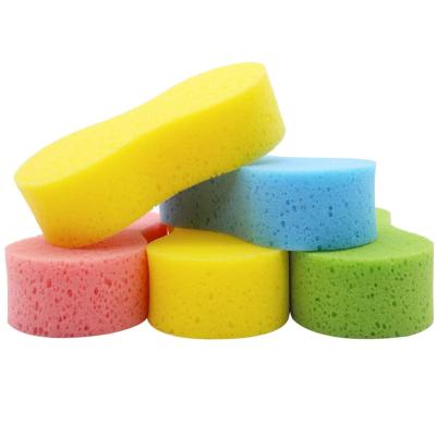 China Stocked Mix Colors Cleaning Scrubber Handy Multi Functional Washing Sponge For Kitchen With Vacuum Compressed Packing for sale