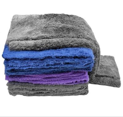 China Car Drying Wash Super Absorbent Detailing Buffing Polishing Towel with Plush Microfiber Edgeless Coral Fleece Cloth, 350 GSM 16x16 in. for sale