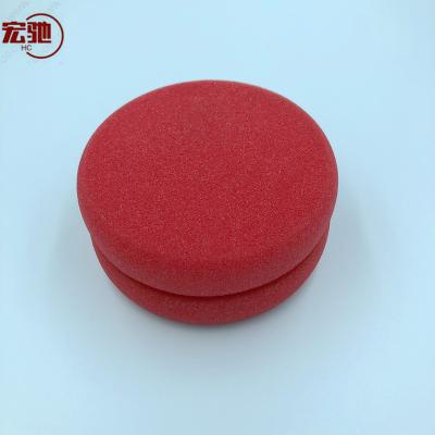 China Eco-friendly Red Round Shape Car Yo-yo Sponge Cleaning Pad For Car Applicator Wash Free Samples for sale