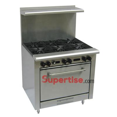 China Heavy Duty Cooking Hotel Equipment Gas Stove / Commercial Hotel 6 Burners Gas Cooker With Oven for sale