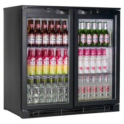 China Glass Double Door Beer Cooler Bar Fridge Door Back Bar Cooler Under Counter Bottle Beer Fridge ST-220 for sale