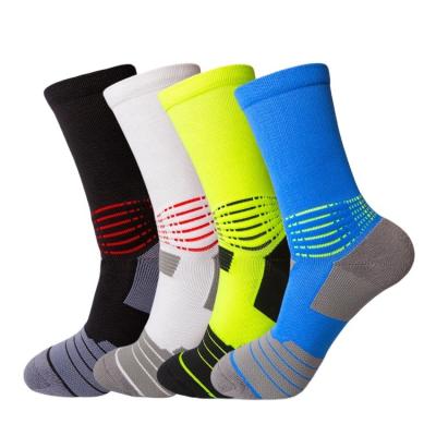 China Breathable Women Logo Socks Mens Long Socks Custom Combed Cotton Non Slip Athletic Sports Basketball Hoops Mens for sale