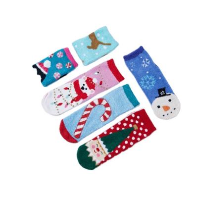 China Christmas Women Knitted Socks Sustainable Gift Short Length Fluffy Socks for sale