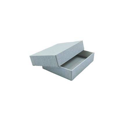 China Recycled materials customized luxury eco-friendly embossed lid and base form rigid hard white paper box gift box for sale