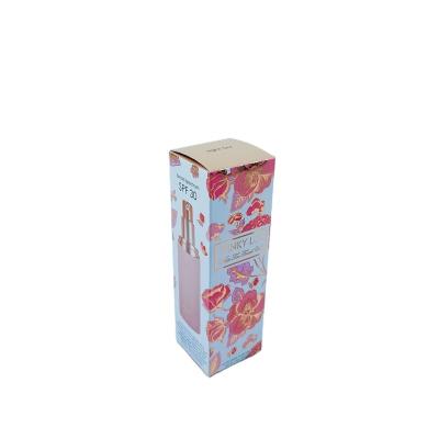 China Recycled Materials Hot Selling Hot Stamping High Quality Cosmetics Wholesale Custom Gold Beautiful Cosmetics Packaging Paper Gift Box for sale