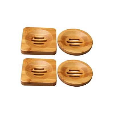 China Soap Household Dry Easy Natural Bamboo Soap Dish Holder Wooden Soap Holder Tray for sale