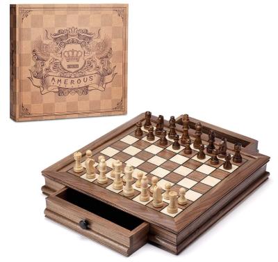 China Chess Playing.and Checker Storage Environmental Protection Classic Bamboo Wooden Chess Storage Box for sale