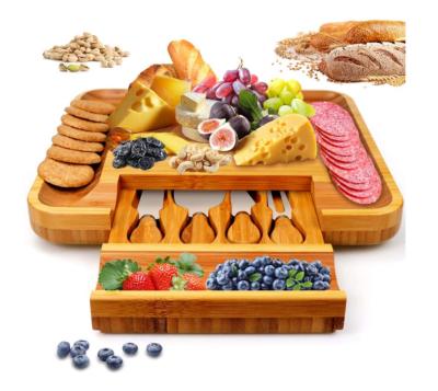 China Sustainable Wholesale Bamboo Storage Box Chopper Bamboo Cheese Board for sale