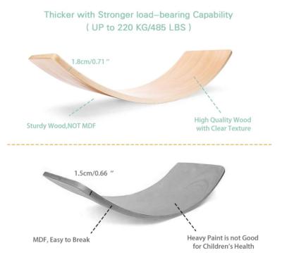 China Indoor Natural Curve Board Exercise Board Wooden Board Sporting Goods Kids Toys Wooden Balance Board for sale