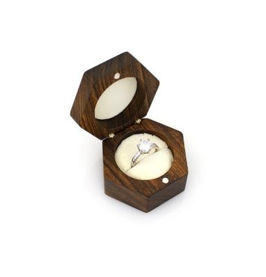 China North American Single Ring Box Wedding Ring Gift Box Europe Black Walnut Package for sale