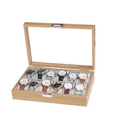 China Custom Wooden Watch Storage Box 12 Slot Wooden Watch Packaging Watch Storage Display Box for sale