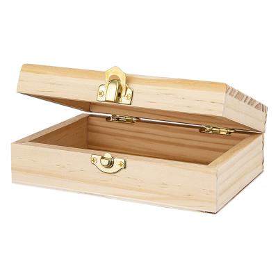 China China Wholesale Custom Wooden Jewelry Box Rectangular Storage Box Wooden Box for sale