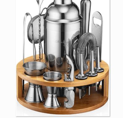 China Handmade bartender kit with bracket, professional stainless steel bar tool kit, very suitable for drink mixing experiment for sale