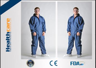 China Breathable Disposable Coveralls Protective Suit With Hood And Boot Cover Acid Resistant for sale