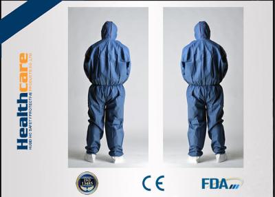 China CE Approved Disposable Protective Coveralls Nonwoven Suits White / Yellow / Blue Color for sale