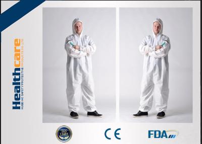 China Breathable Disposable Protective Coveralls Lightweight Coverall With Hood White for sale