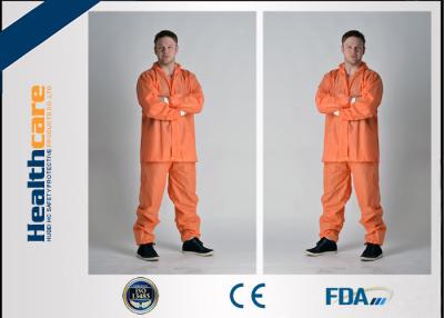 China Una pieza de Grey Color Disposable Protective Coveralls con la cremallera durable para el mercado coreano en venta