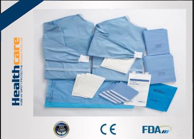 China Non Woven PU Film Disposable Surgical Packs Brain Surgery Set With Adhesive / Hole for sale