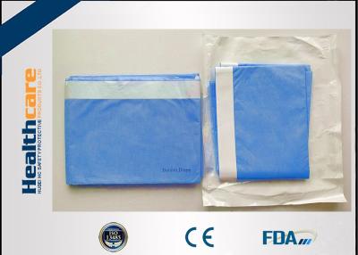 China Soft Blue Spunlance Disposable Surgical Drapes Side With Tape 150X195 Cm for sale