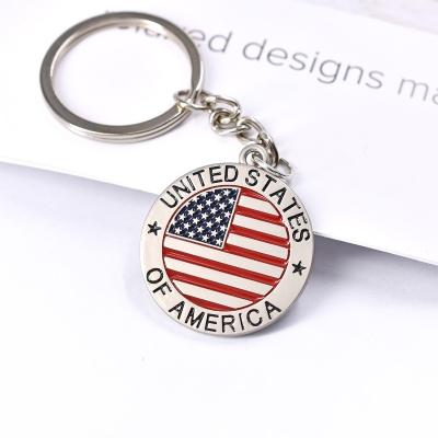 China Oil Drop Key Ring Letter American Flag Key Chain Zinc Alloy Small Pendant Gift Zinc Alloy Key Chain for sale