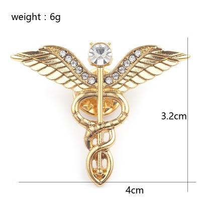 China LED flashing Europe and the United States new personality angel wing brooch fashion trend corsage accessories three color pin stock for sale