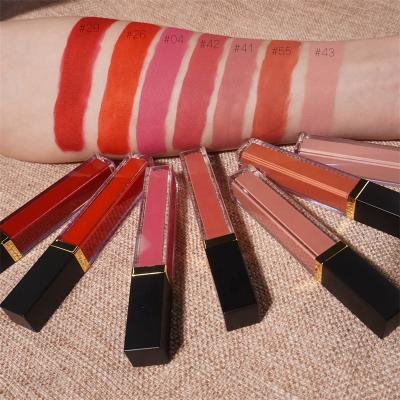 China RTS48 moq high quality matte private label dark red lipstick wholesale waterproof stocking lipstick for sale