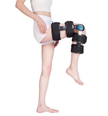 China Universal Adjustable Angle Knee Brace Orthopedic Hinged Medical Knee Brace ROM Knee Support for sale