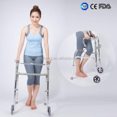 China Aid For Disabled Elderly Or Assist Walking Aluminum Foldable Stair Walker Climbing Stance Walker For Elderly for sale