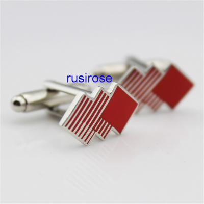 China 2019 new corporate LOGO metal cufflinks custom, personalized high-grade copper material silver cufflinks for sale