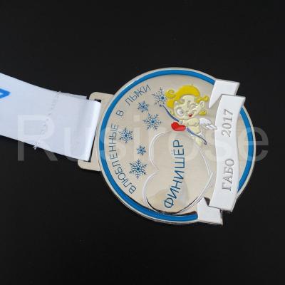 China Russian Snow Games Medal of Honor customization, silver soft medal, love angel theme medal for sale