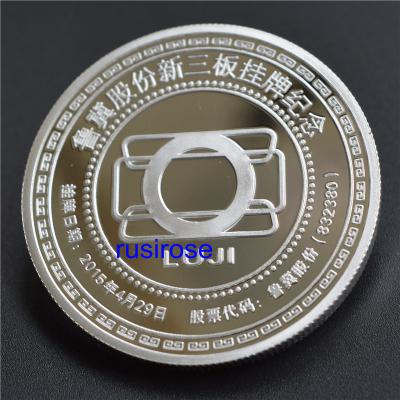 China 2019 new 999 sterling silver commemorative coins custom, corporate listing medals custom, customized listing souvenirs for sale