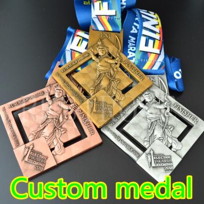 China Customized marathon medals, custom metal medals, honorary medals, sports medals, sports club medals, city sports medals for sale