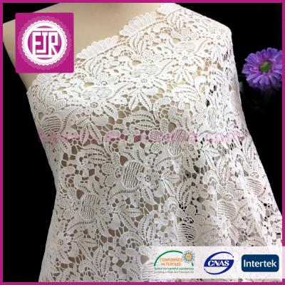 China Sustainable 125cm Wide Lace Material , Cotton Lace Fabric , Crochet Lace Fabric for sale