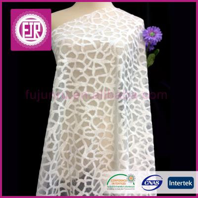 China Viable geometric lace fabric, lace fabric for wedding dresses, voile lace fabric for sale