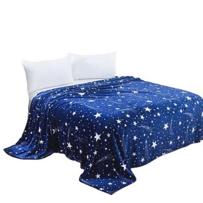 China 100% Anti-static Polyester Printed Shooting Star Flannel Fleece Super Soft Printing Bed Blankets For Winter for sale