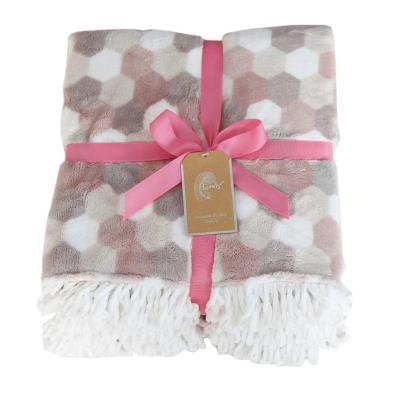 China Antistatic Wholesale Designer Blanket Flannel Fleece Throw Blanket With Tassels for sale