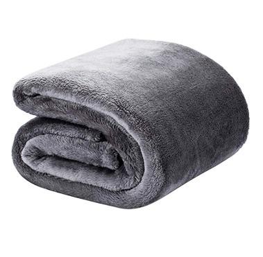 China Customized Thick Extra Thick Comfortable Gray Fluffy Winter Flannel Fleece Blanket Anti-Static for sale