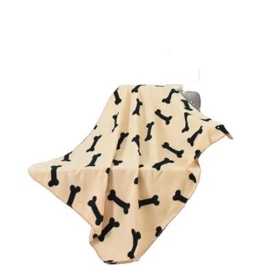 China Wholesale 100% Polyester Printing Bone Fleece Warming Pet Blanket For Dog for sale