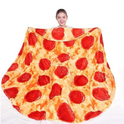 China Adults Tortilla Pizza Blanket 2.0 Print Anti-Static Warm Custom Mexican Burrito Blanket Soft Double Sided 60 Inches for sale