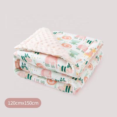 China Wholesale Custom Cute Printed Minky Blankets Factory Cartoon Dot Fleece Blanket Baby Anti-static Soft For Newborn for sale