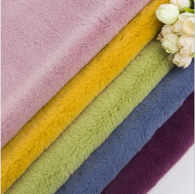 China Heavy Anti-Static Winter Knit Polyester Fleece Two Side Brushed Wholesale Flannel Fabric For Blanket for sale